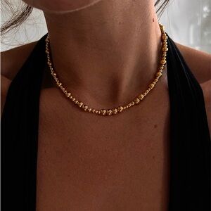 18K Gold Plated Elegant Gold Beaded Necklace
